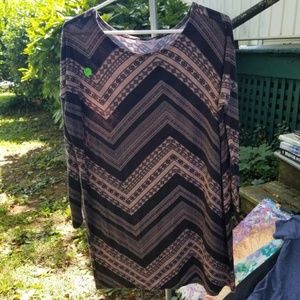 Cherish long sleeve diagonal print top